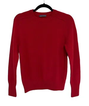 Brandy Melville Classic Pop of Red Wool Crewneck Sweater - OS thumbnail 1