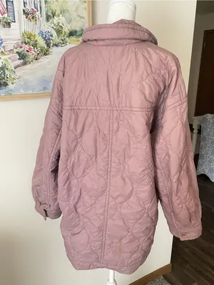 Madewell Quilted Airpuff Quilted Barn Chore Puffer Shirt Jacket Pale Thistle XL thumbnail 7