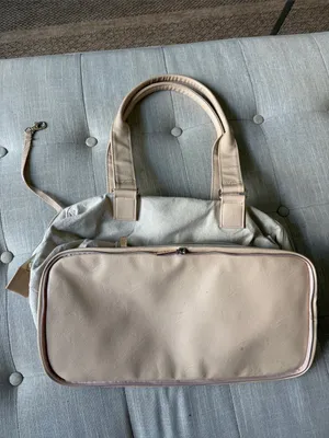 BEIS Beige Canvas Weekender Carry-On Overnight Travel Tote Bag Read Description thumbnail 7