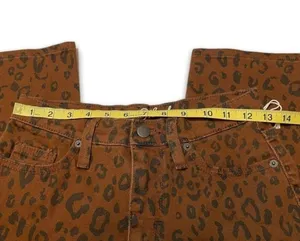 Universal Threads NWOT Brown Black Leopard Animal Print Straight Leg Jeans Ankle High Rise New thumbnail 7