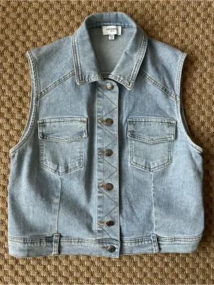 Anniewear Denim Button Down Jean Vest Blue Size M thumbnail 1