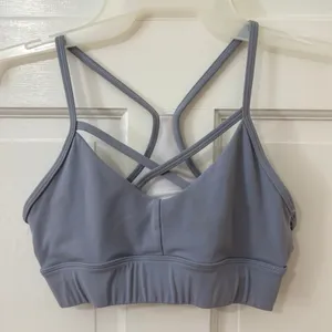 NVGTN XS? XXS? Criss Cross Back Sports Bra Light Gray Activewear NO PADS‎ thumbnail 1