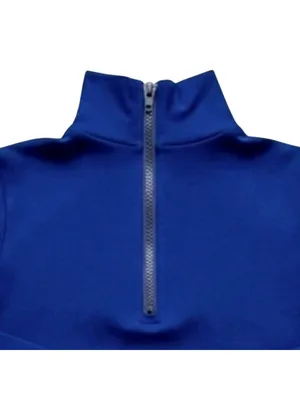 Body Wrappers Adult S Royal Blue Turtleneck Leotard Cheer Snap Crotch Zip Back thumbnail 5