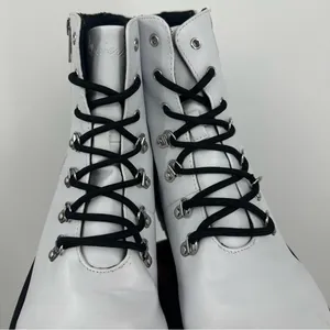 Skechers Women’s White Platform Combat Boots Size 9.5 Grunge Whimsical thumbnail 4