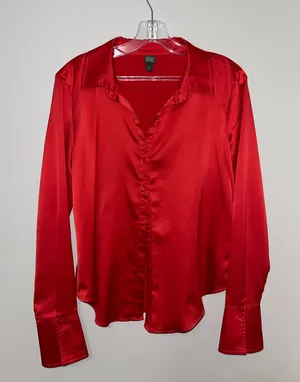 Wild Fable Red Satin Blouse thumbnail 1