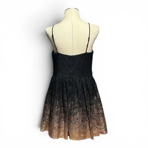 B. Darlin Mini Prom Cocktail Party Dress Lace Sequin Black Copper 15/16 thumbnail 4