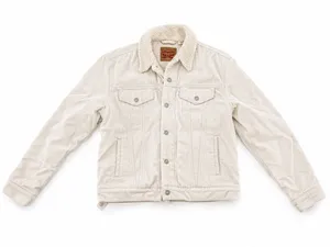 Levi’s Sherpa Collar Corduroy Trucker Jacket Cream Ivory Size Small thumbnail 1