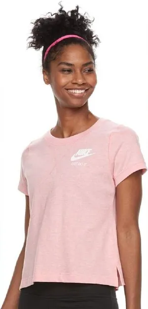 Nike Pink Just Do It Short Sleeve Tee Women’s Athletic Top Size Medium thumbnail 1