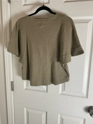 Madewell Texture & Thread Flutter-Sleeve Women’s Top size Small thumbnail 7