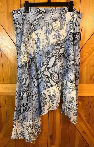 INC ASYMMETRICAL PRINTED SKIRT, Lattice Snake, Size 16 Nwt Retail $90 (3646) thumbnail 1