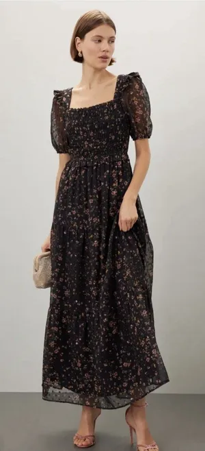 Slate & Willow Puff Sleeve Smocked Dress Size Medium thumbnail 1