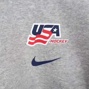 Nike Phoenix Crop Quarter Zip USA Hockey Fleece Sweatshirt Grey Large thumbnail 4