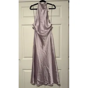 Zara Lilac Midi Satin Effect Dress Open Back Wedding Guest Tik Tok Purple Summer thumbnail 3