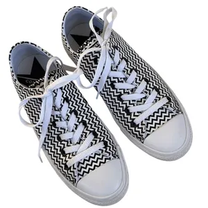EUC Converse Leather Chuck 70 Mission-V-O Sneakers Black White Chevron Size 7 thumbnail 2