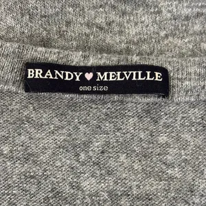 Brandy Melville Wool Blend Sweater One Size Gray‎ Oversized Made in Italy Deep V thumbnail 3