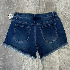 Akira NEW Flex Fit Cut Off Dark Denim Shorts Womens L (29X3.5) High Waist Frayed thumbnail 5