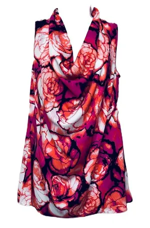 Worthington Floral Print Multicolored Sleeveless Blouse Size‎ Large thumbnail 1