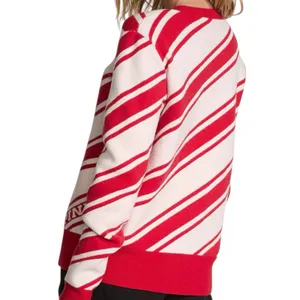 Victoria's Secret Pink Red & White Candy Cane Stripe Crewneck Sweater Size XL thumbnail 2