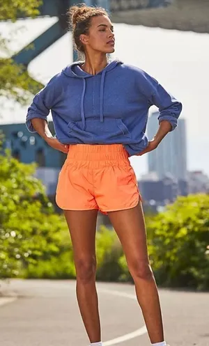Free People FP Movement The Way Home Shorts Orange/Burning Up Size Small thumbnail 1
