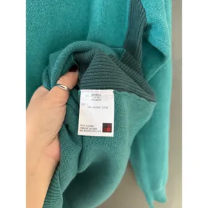 Woolrich Womens Atlantic Teal Cotton Geometric V-Neck Sweater Size L Outdoor thumbnail 4