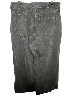 Abercrombie And Fitch Curve Love Black Wide Leg High Rise Denim Jeans thumbnail 5