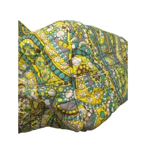 Vera Bradley Quilted "Lemon Parfait" Yellow Large Hobo Handbag Paisley‎ Bright thumbnail 8
