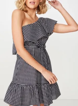 Cotton On e Shoulder Gingham Check Dress thumbnail 2