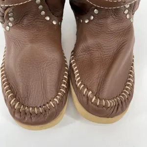 Hector Riccione Made in Italy Leather Studded Buckle Western Boots Brown Size‎ 7 thumbnail 2