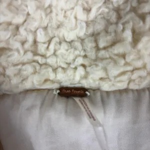 Free People Jacket Womens Large White Sherpa Button Front Collared Lined Cozy thumbnail 4