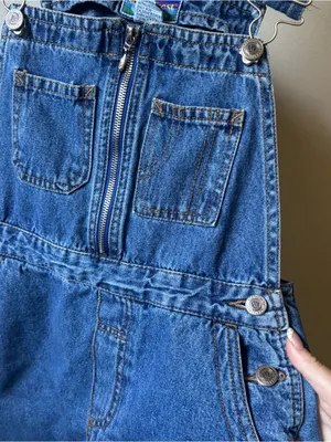 Northcrest Dark Blue Denim Overalls with Front Zip thumbnail 2