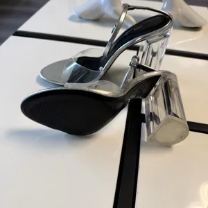 ✨ Zara Metallic Silver Clear Block Heels - Size 37 ✨ thumbnail 15