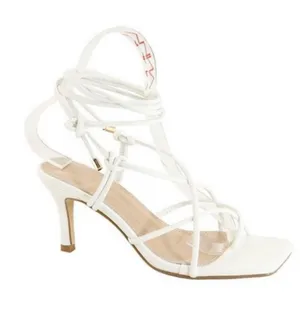 Lovemarks White Lace Up Heels thumbnail 1