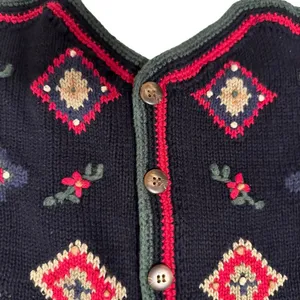 Vintage Talbots Button Down Vest Blue Floral/Holiday Women's‎ Size Medium thumbnail 3