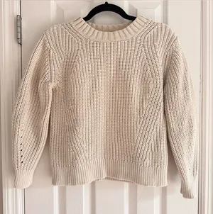 Everlane The Texture Cotton Crewneck Knit‎ Sweater Jumper Cream size Small thumbnail 1