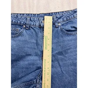 H&M Divided Wide Leg Jeans Women Size 4 Blue Raw Hem High Rise‎ Baggy thumbnail 4