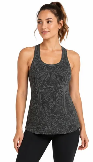 Lululemon Swiftly Tech Gray Patterned Racerback Tank Women’s Small thumbnail 1
