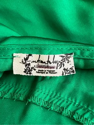 Free People FP Women’s Countryside White Green Satin Maxi Slip Dress Size Large thumbnail 4