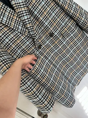 A New Day Houndstooth Plaid Coat L Double Breasted Preppy Academia Chic Blazer thumbnail 4