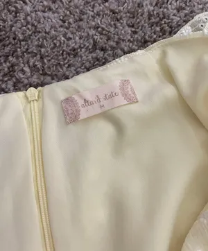 Baby yellow Altar’d state skirt size medium cute white floral design thumbnail 4