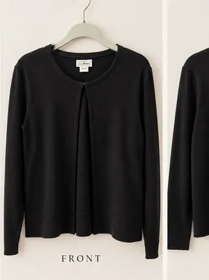 L.L. Bean Soft Cardigan Black Petite Size undefined thumbnail 1