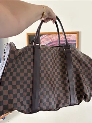 Benoss Milan Brown Checkered Weekender Duffel Travel Bag thumbnail 2