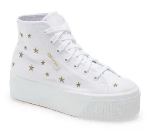 Superga 2705 Embroidered Platform High Top Sneaker In Stars thumbnail 1