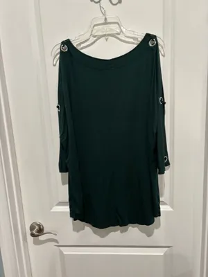 Cable & Gauge Forest Green Blouse, Sz 1X thumbnail 2