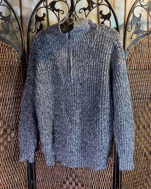 aerie Gray Half-Zip Sweater size M thumbnail 1