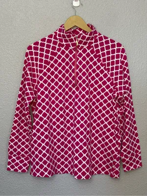 NWT Pappagallo Quarter Zip Long Sleeve Size Medium Cotton Blend thumbnail 1