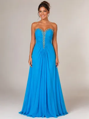 Alyce Paris Turquoise Beaded Strapless Formal Prom Evening Gown Size 10 thumbnail 10