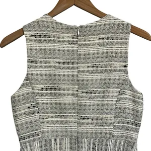 CeCe Cynthia Steffe Metallic Tweed Dress White Sz 2 thumbnail 7