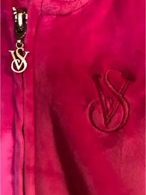 Hot Pink Velour Victoria’s Secret Full-Zip Hoodie Sz L thumbnail 3
