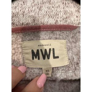 Madewell MWL (Re)sourced Sweater Fleece Shirt-Jacket Shacket Oversized XL‎ Gray thumbnail 6