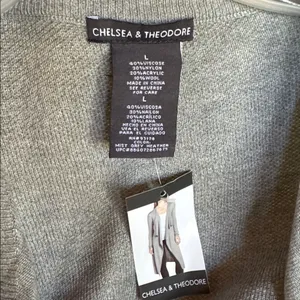 CHELSEA & THEODORE Cardigan Duster Sz L Mist Grey Heather Open Front Long Sleeve thumbnail 8